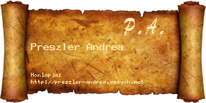 Preszler Andrea névjegykártya